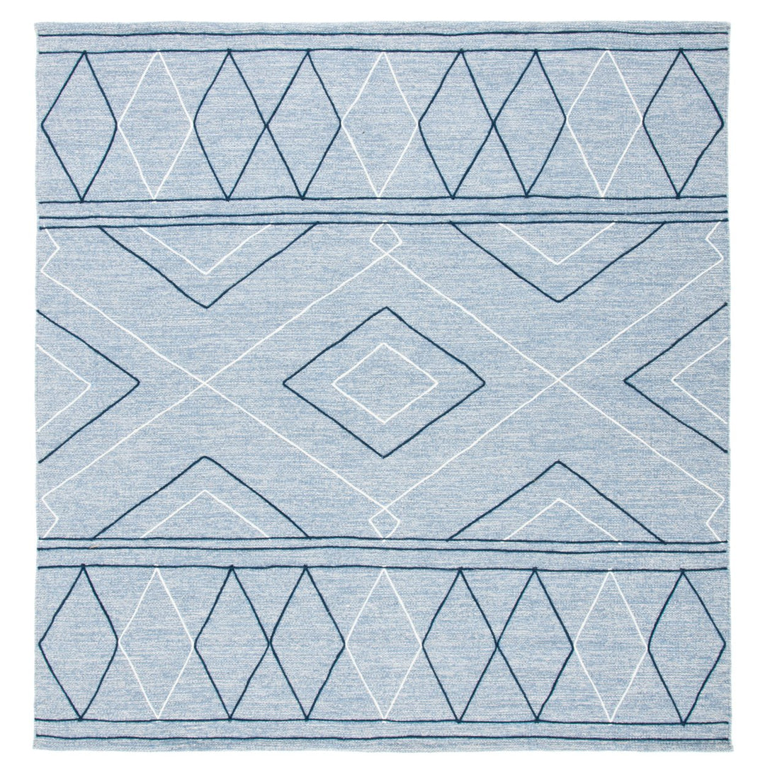 SAFAVIEH Striped Kilim STK510M Light Blue / Ivory Rug Image 1