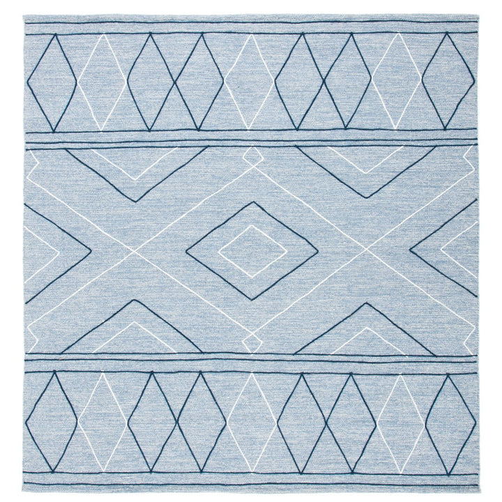 SAFAVIEH Striped Kilim STK510M Light Blue / Ivory Rug Image 1