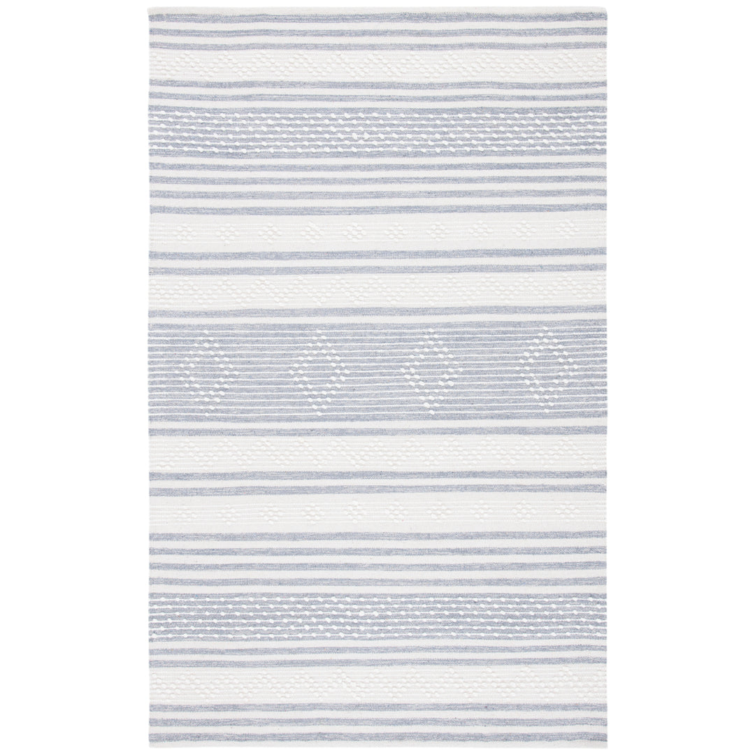 SAFAVIEH Striped Kilim STK511G Silver / Ivory Rug Image 1