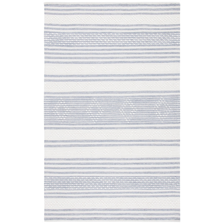 SAFAVIEH Striped Kilim STK511G Silver / Ivory Rug Image 1