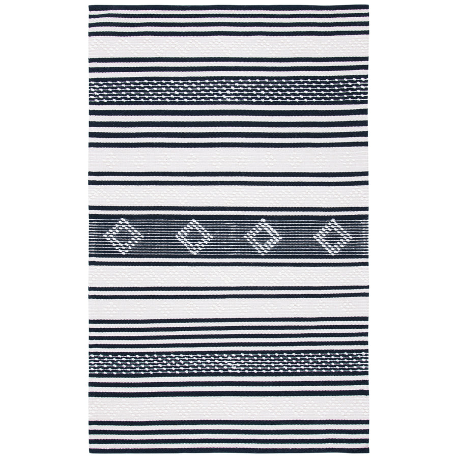 SAFAVIEH Striped Kilim STK511Z Black / Ivory Rug Image 1