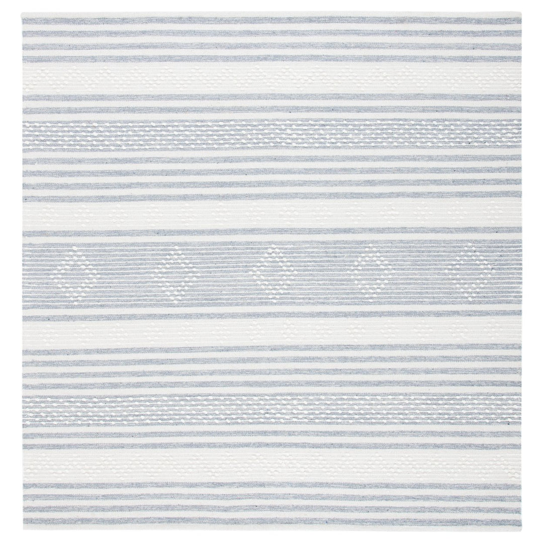 SAFAVIEH Striped Kilim STK511G Silver / Ivory Rug Image 1