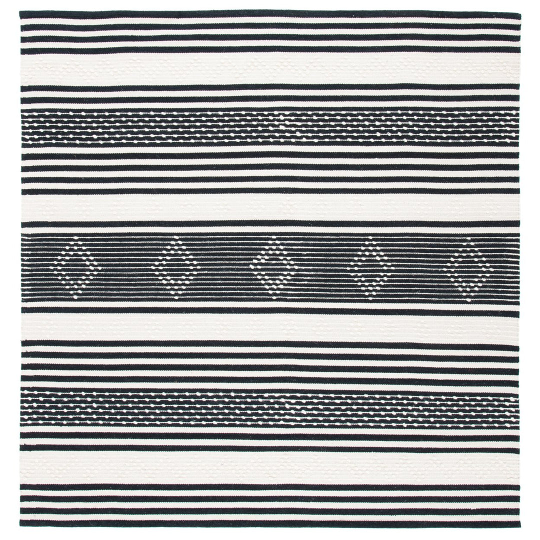 SAFAVIEH Striped Kilim STK511Z Black / Ivory Rug Image 4