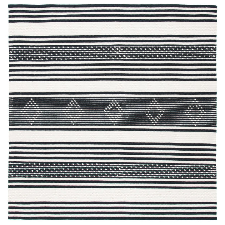 SAFAVIEH Striped Kilim STK511Z Black / Ivory Rug Image 4