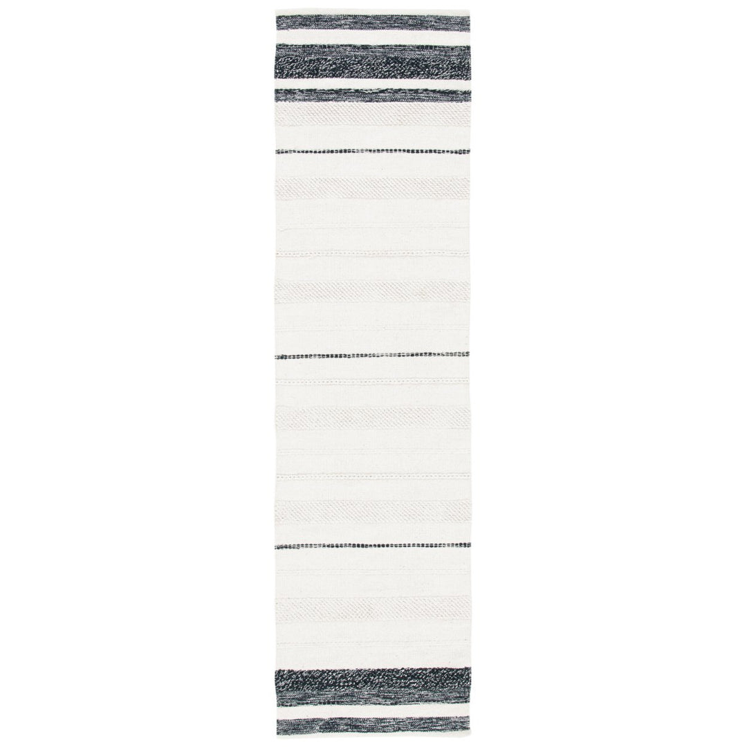 SAFAVIEH Striped Kilim STK512A Ivory / Black Rug Image 3