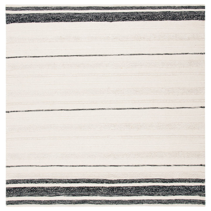 SAFAVIEH Striped Kilim STK512A Ivory / Black Rug Image 4