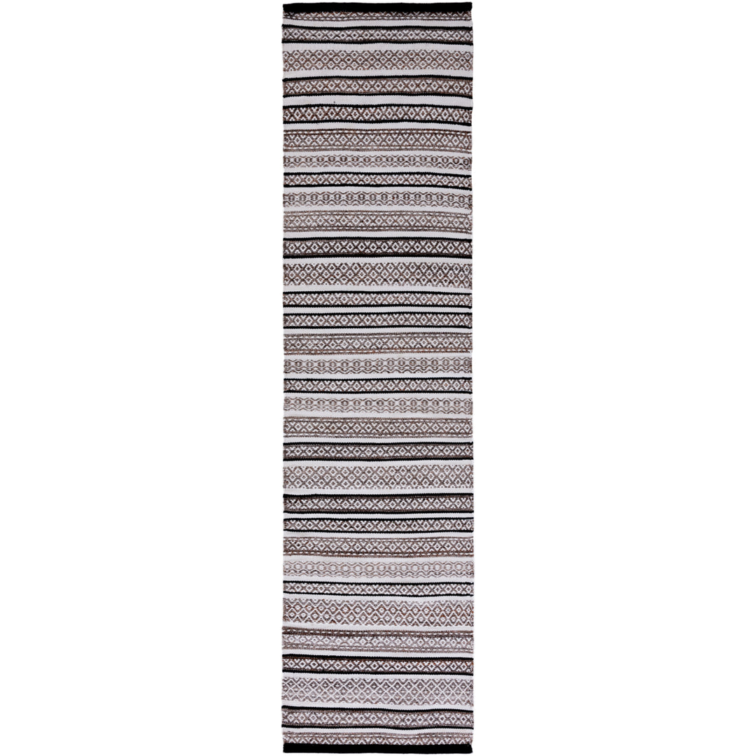 SAFAVIEH Striped Kilim STK101Z Black / Ivory Rug Image 3