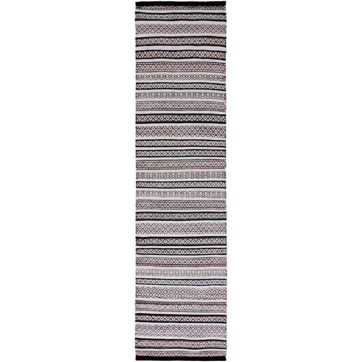 SAFAVIEH Striped Kilim STK101Z Black / Ivory Rug Image 3