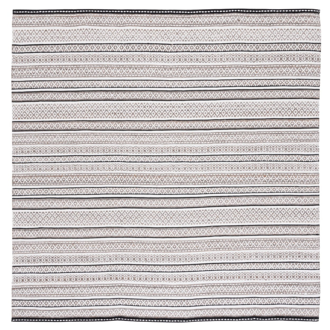 SAFAVIEH Striped Kilim STK101Z Black / Ivory Rug Image 1