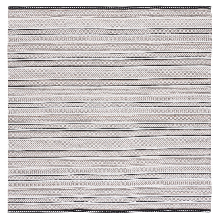 SAFAVIEH Striped Kilim STK101Z Black / Ivory Rug Image 1