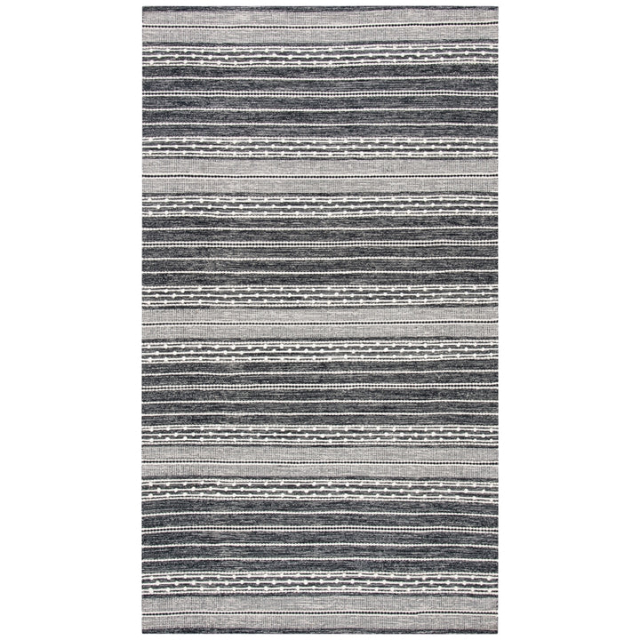 SAFAVIEH Striped Kilim STK516Z Black / Ivory Rug Image 1