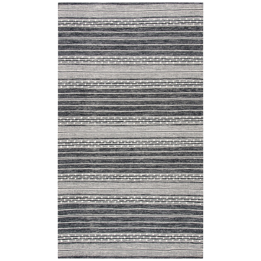 SAFAVIEH Striped Kilim STK516Z Black / Ivory Rug Image 1