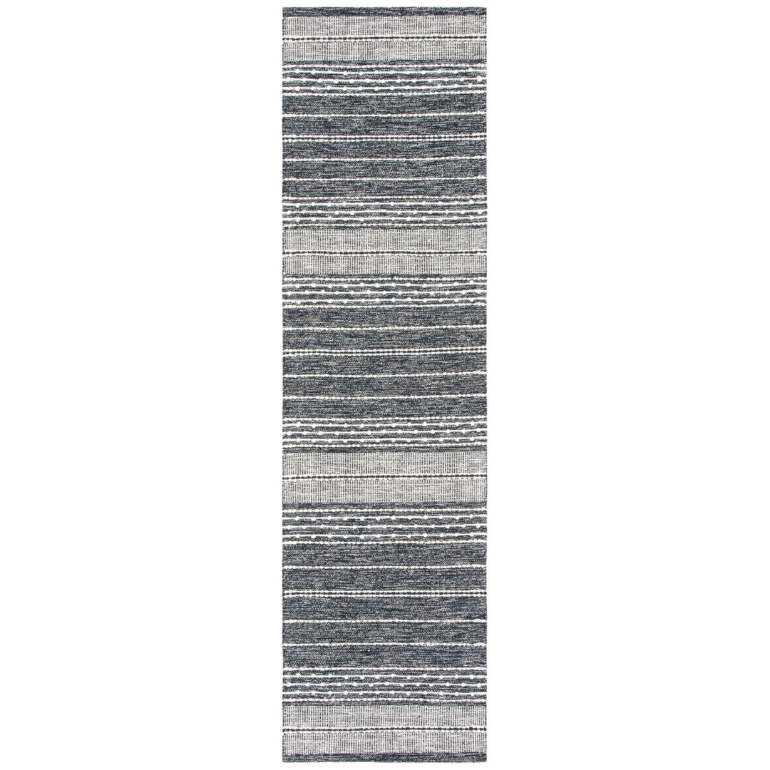 SAFAVIEH Striped Kilim STK516Z Black / Ivory Rug Image 1