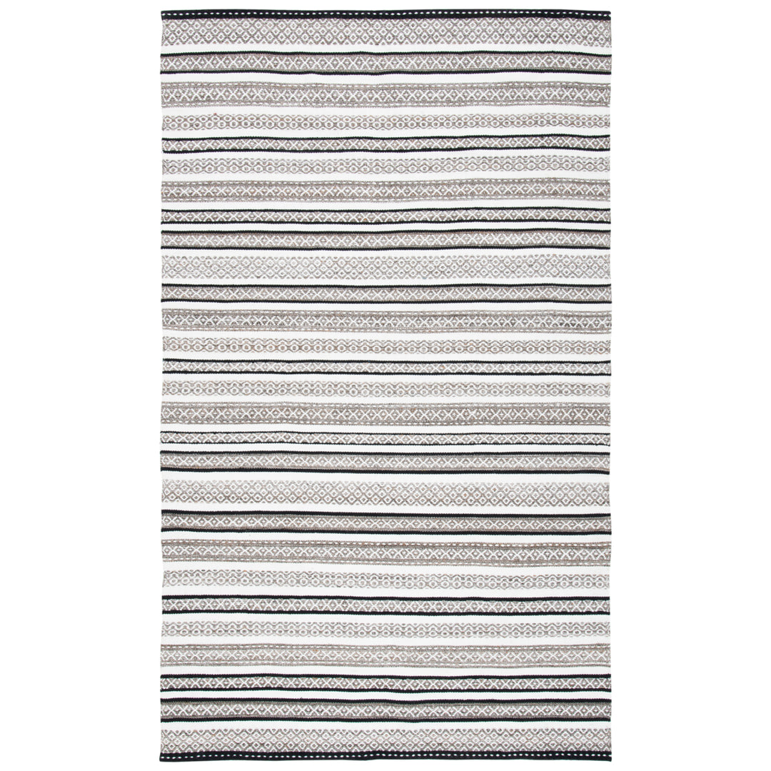 SAFAVIEH Striped Kilim STK102Z Black / Ivory Rug Image 1