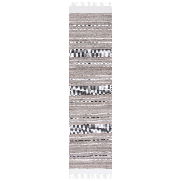 SAFAVIEH Striped Kilim STK102Z Black / Ivory Rug Image 3