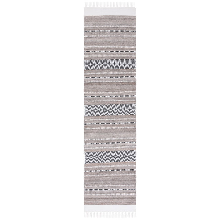 SAFAVIEH Striped Kilim STK102Z Black / Ivory Rug Image 1