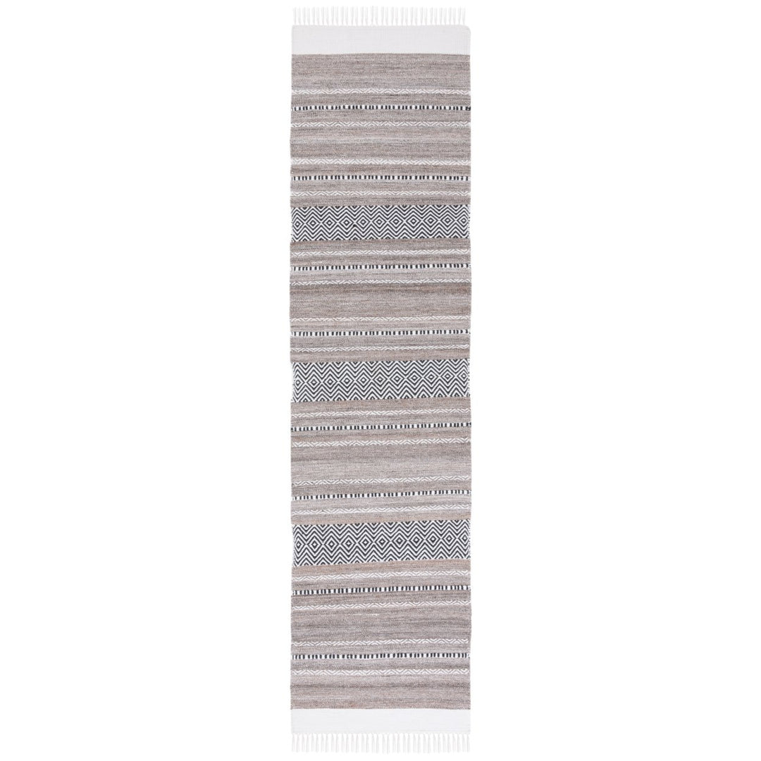 SAFAVIEH Striped Kilim STK102Z Black / Ivory Rug Image 1