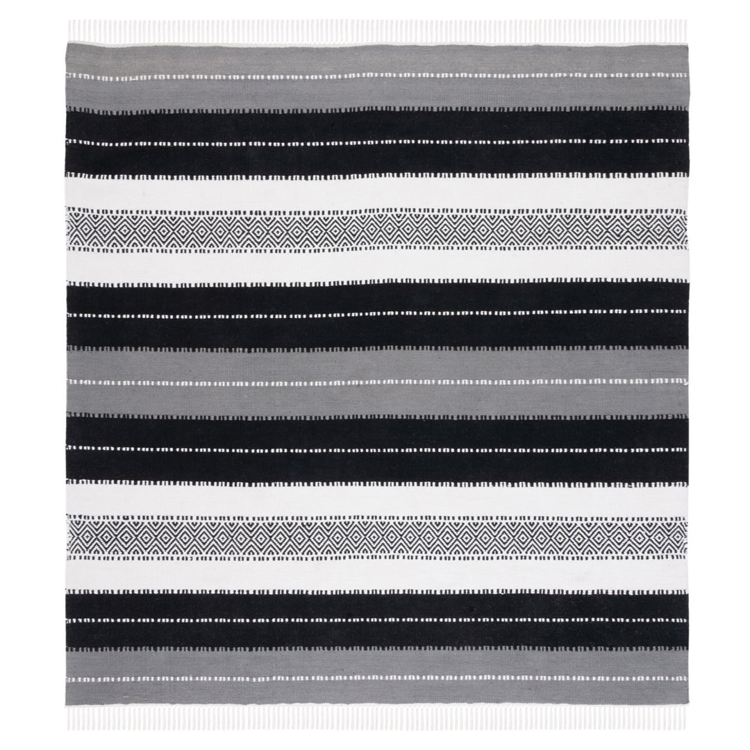 SAFAVIEH Striped Kilim STK103Z Black / Ivory Rug Image 1