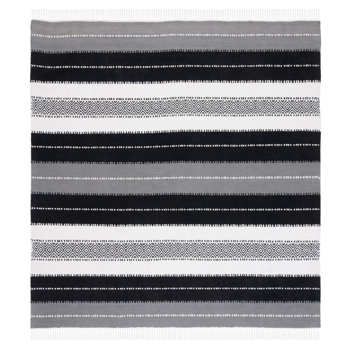 SAFAVIEH Striped Kilim STK103Z Black / Ivory Rug Image 1