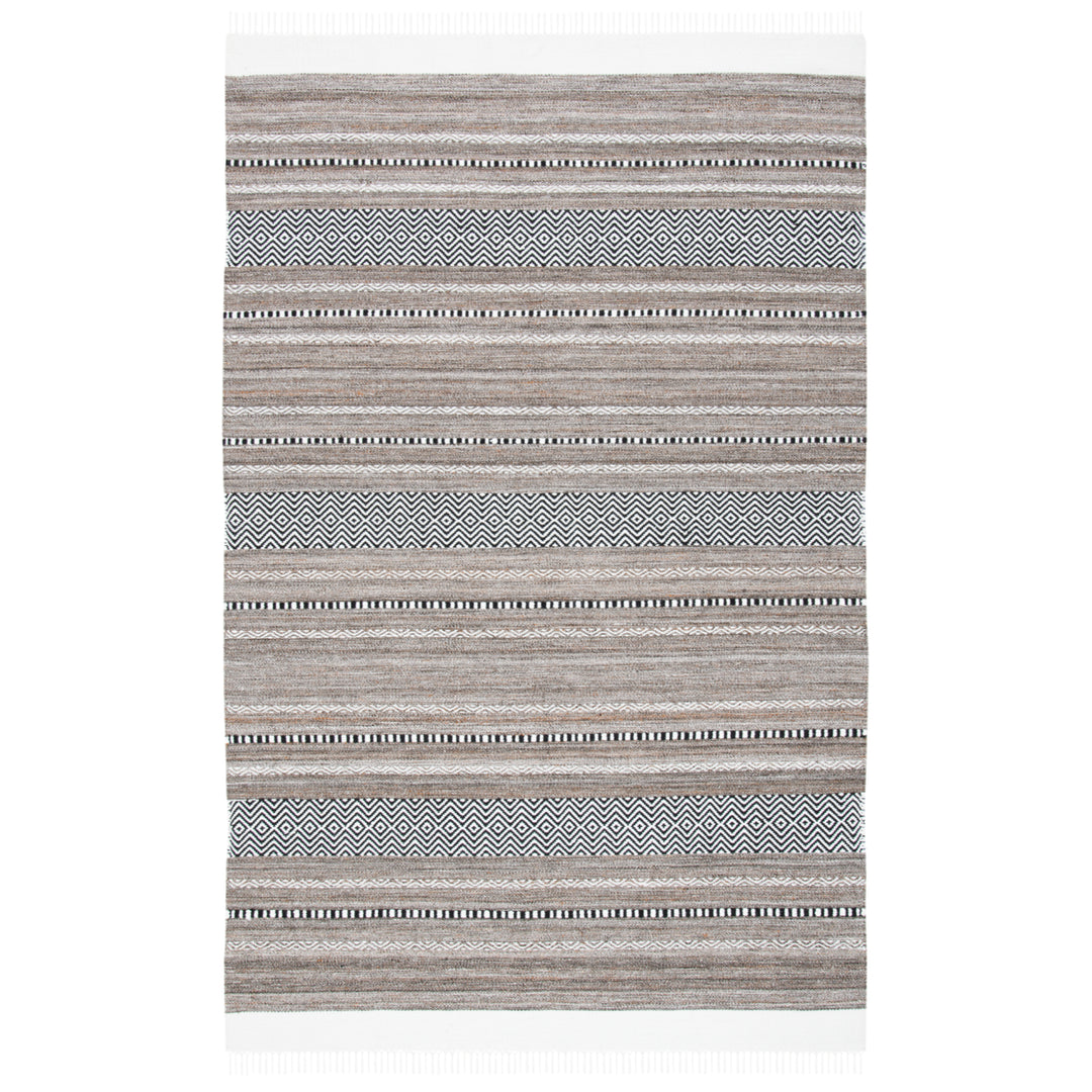 SAFAVIEH Striped Kilim STK101Z Black / Ivory Rug Image 8