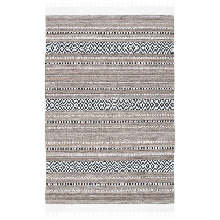 SAFAVIEH Striped Kilim STK101Z Black / Ivory Rug Image 8