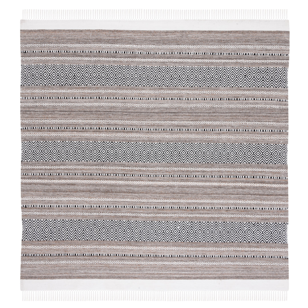 SAFAVIEH Striped Kilim STK102Z Black / Ivory Rug Image 4