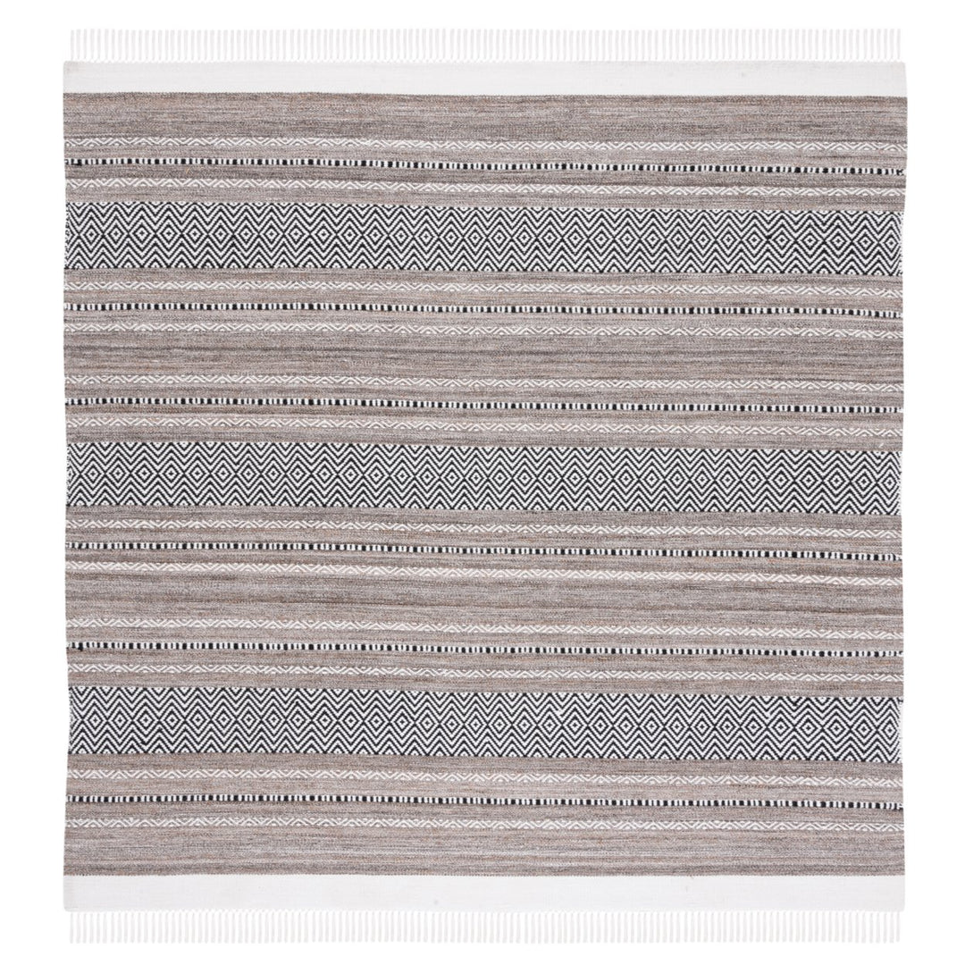 SAFAVIEH Striped Kilim STK102Z Black / Ivory Rug Image 1