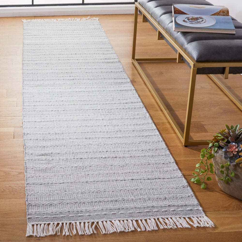 SAFAVIEH Striped Kilim STK104F Handwoven Grey /Ivory Rug Image 2