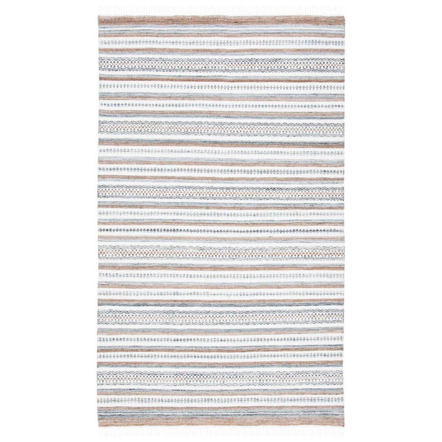 SAFAVIEH Striped Kilim STK106F Handwoven Grey /Ivory Rug Image 1