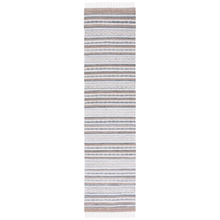 SAFAVIEH Striped Kilim STK106F Handwoven Grey /Ivory Rug Image 1