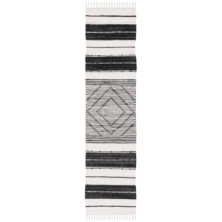 SAFAVIEH Striped Kilim STK200Z Black / Ivory Rug Image 3