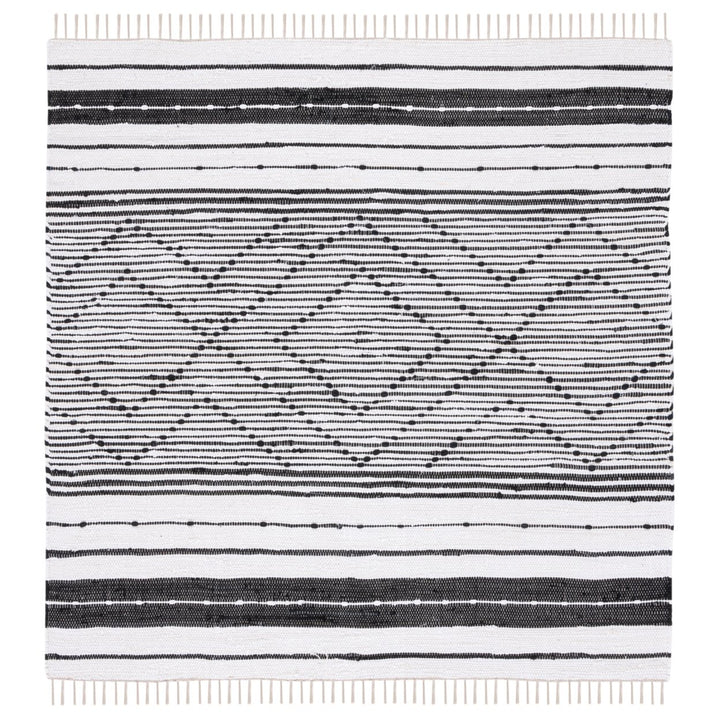 SAFAVIEH Striped Kilim STK200Z Black / Ivory Rug Image 1