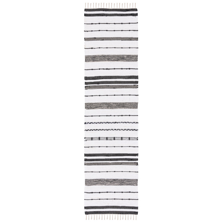 SAFAVIEH Striped Kilim STK201A Ivory / Black Rug Image 3
