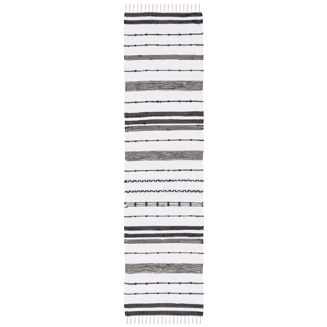 SAFAVIEH Striped Kilim STK201A Ivory / Black Rug Image 1