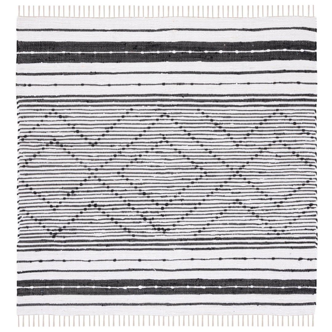 SAFAVIEH Striped Kilim STK202Z Black / Ivory Rug Image 1