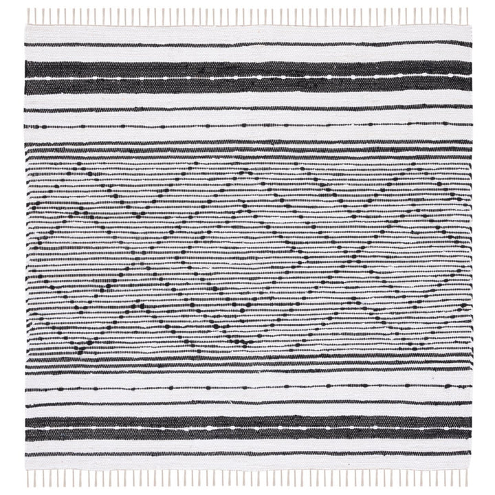 SAFAVIEH Striped Kilim STK202Z Black / Ivory Rug Image 1