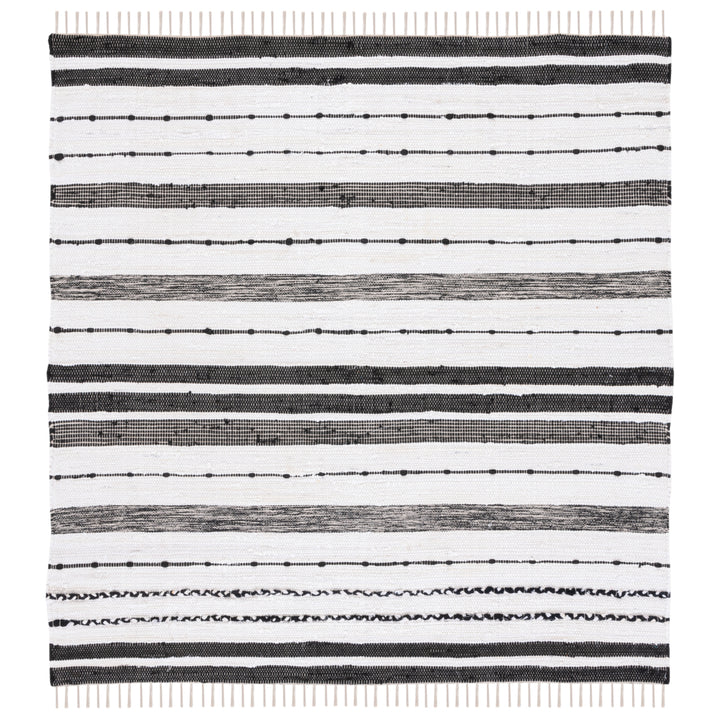 SAFAVIEH Striped Kilim STK201A Ivory / Black Rug Image 4