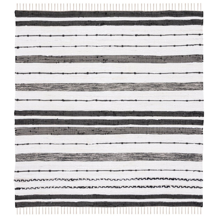 SAFAVIEH Striped Kilim STK201A Ivory / Black Rug Image 1