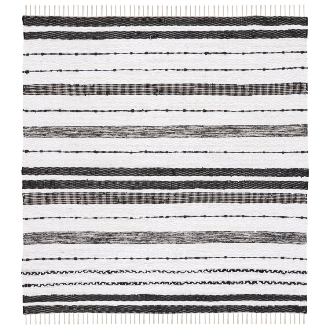SAFAVIEH Striped Kilim STK201A Ivory / Black Rug Image 1