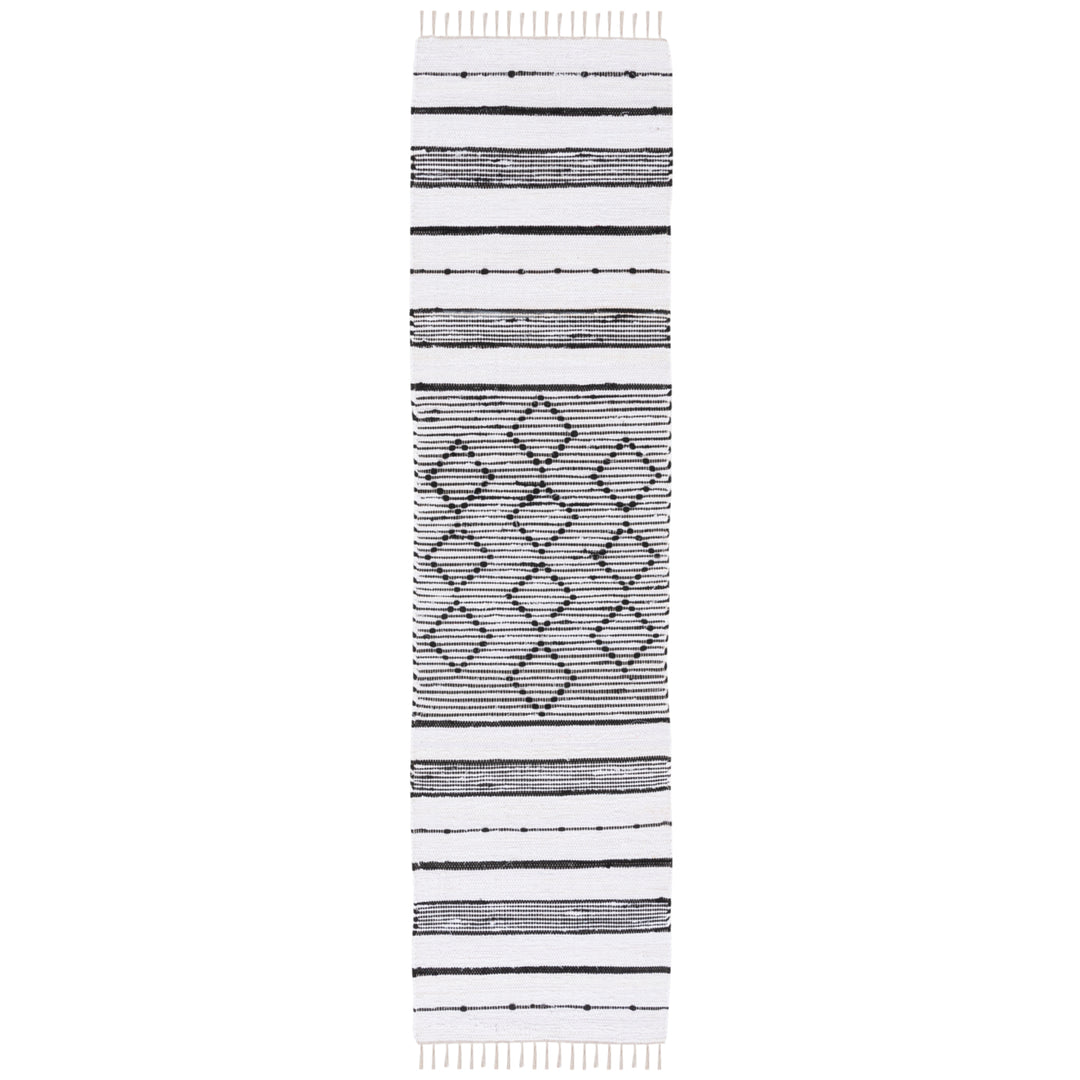SAFAVIEH Striped Kilim STK203A Ivory / Black Rug Image 3