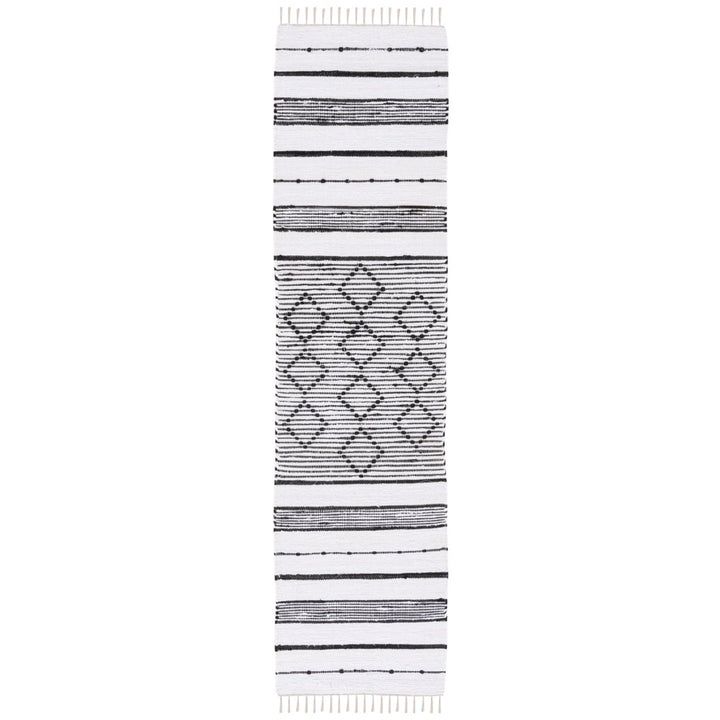 SAFAVIEH Striped Kilim STK203A Ivory / Black Rug Image 1