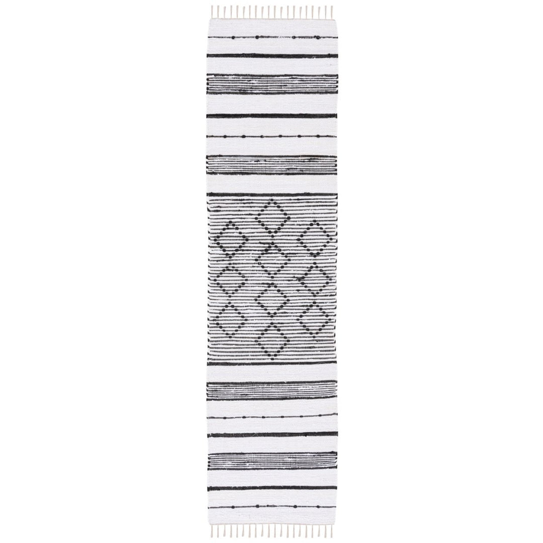 SAFAVIEH Striped Kilim STK203A Ivory / Black Rug Image 1