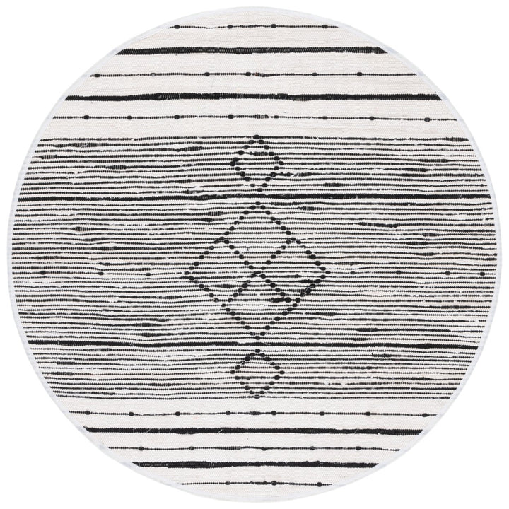 SAFAVIEH Striped Kilim STK204A Ivory / Black Rug Image 1