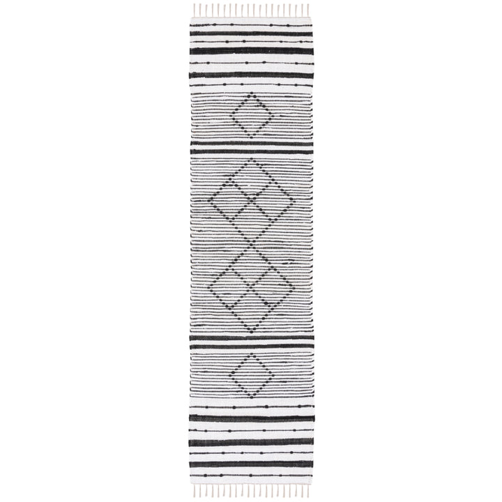 SAFAVIEH Striped Kilim STK204A Ivory / Black Rug Image 3