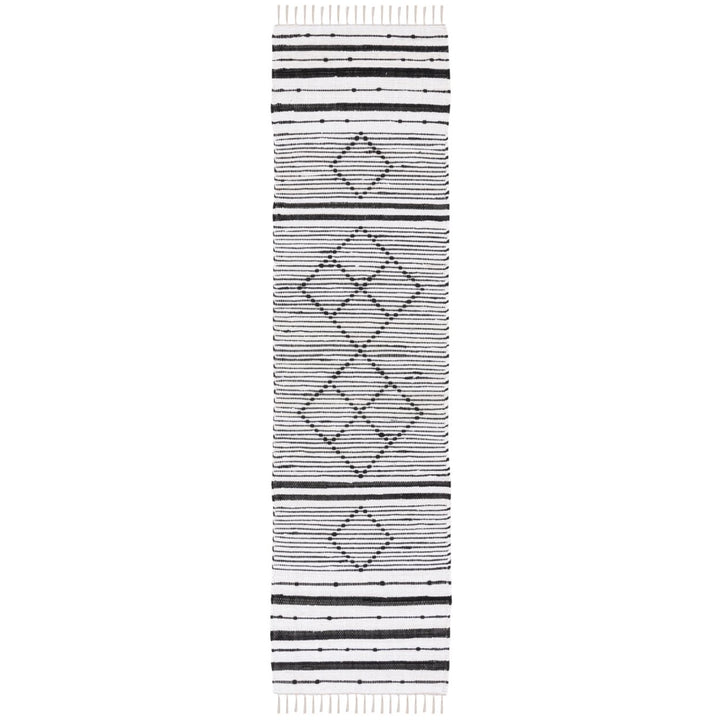 SAFAVIEH Striped Kilim STK204A Ivory / Black Rug Image 1