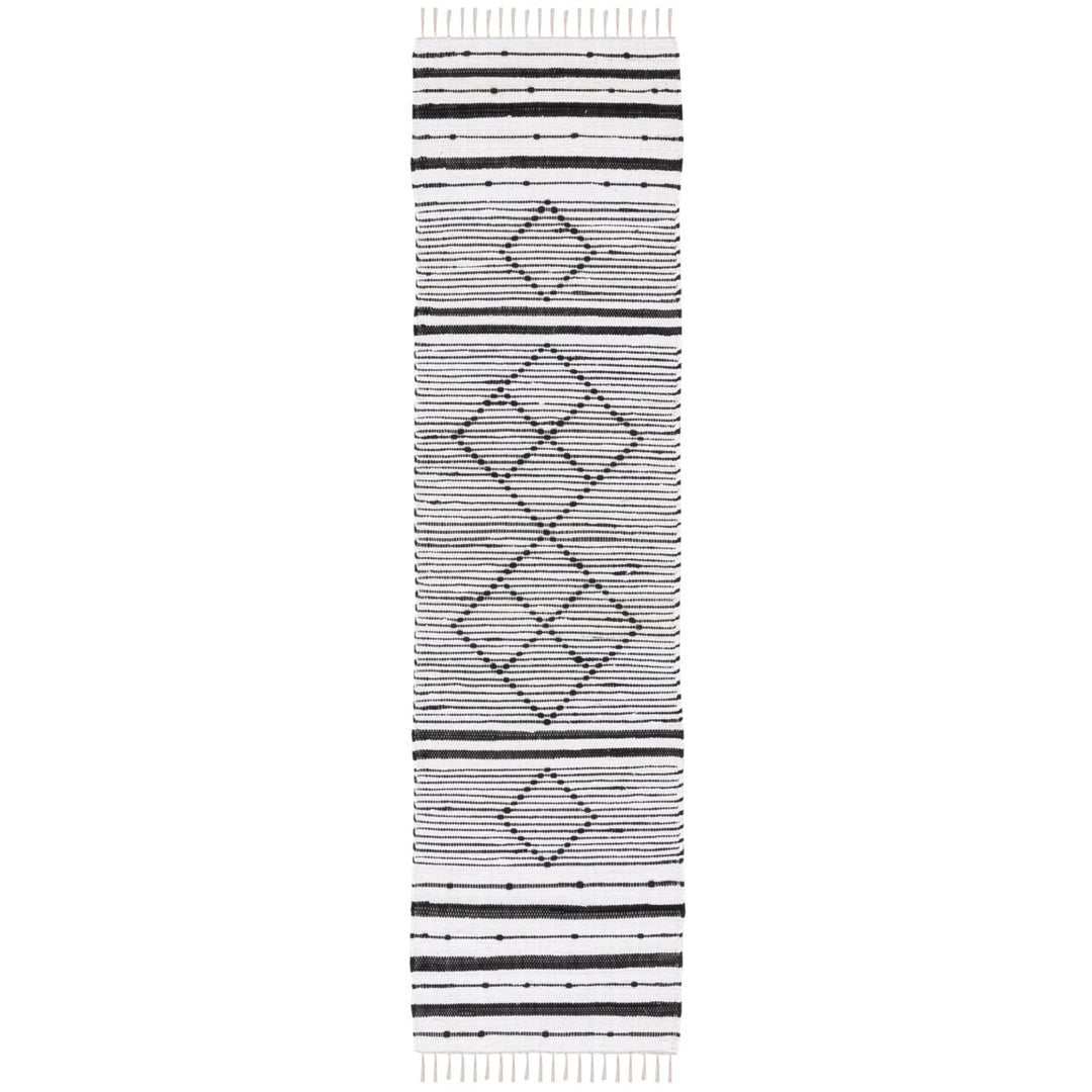 SAFAVIEH Striped Kilim STK204A Ivory / Black Rug Image 1