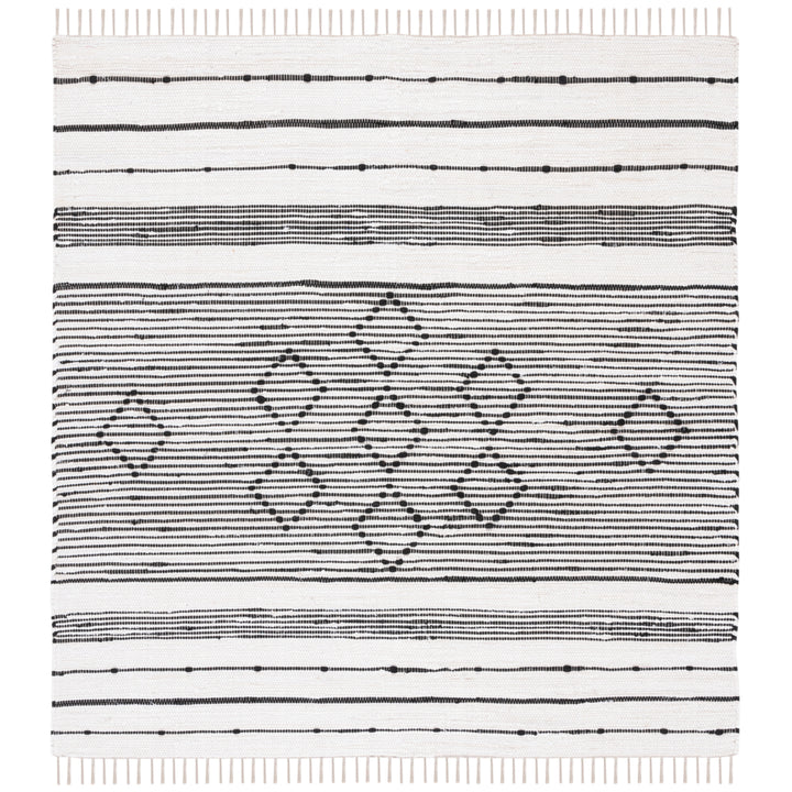 SAFAVIEH Striped Kilim STK203A Ivory / Black Rug Image 4