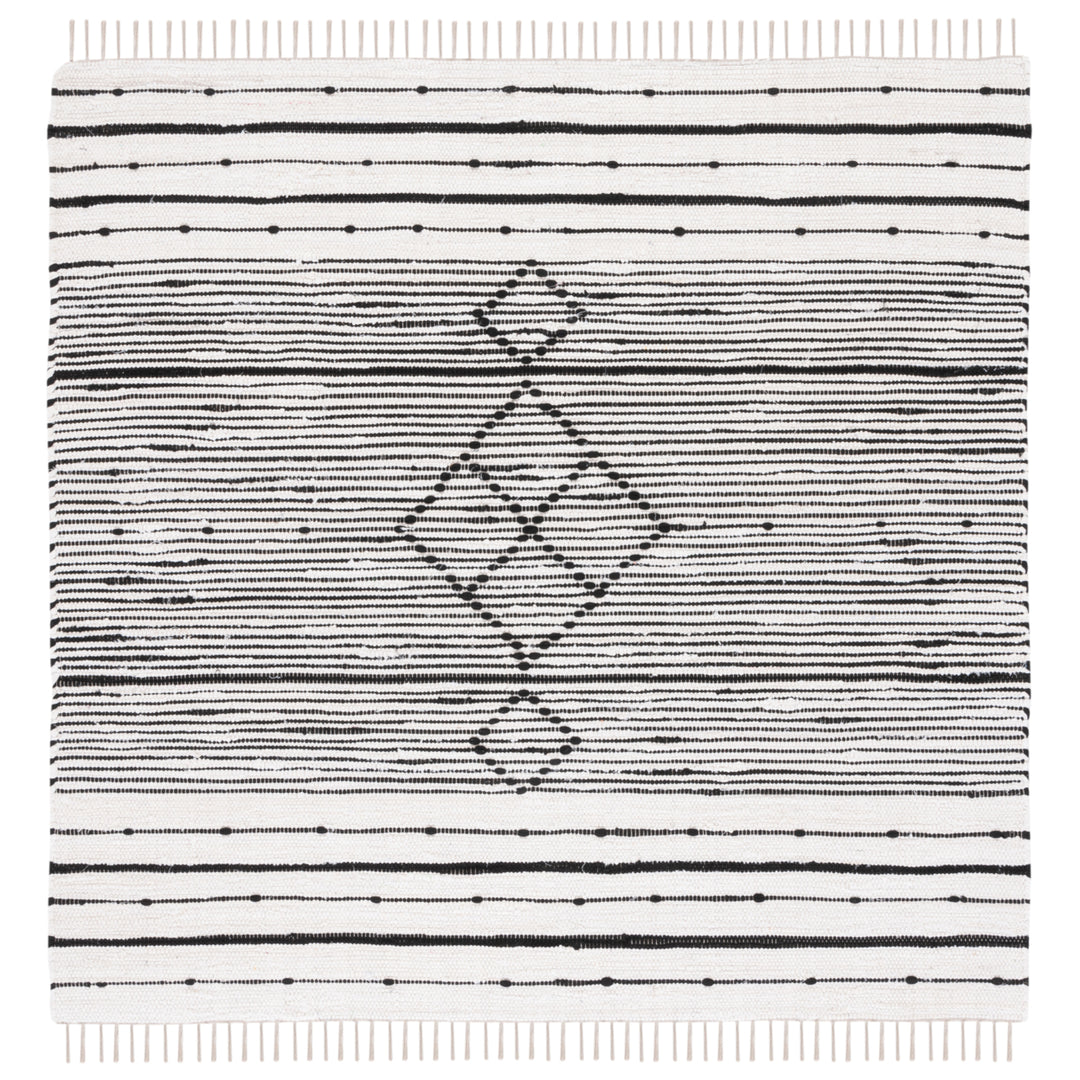 SAFAVIEH Striped Kilim STK204A Ivory / Black Rug Image 4