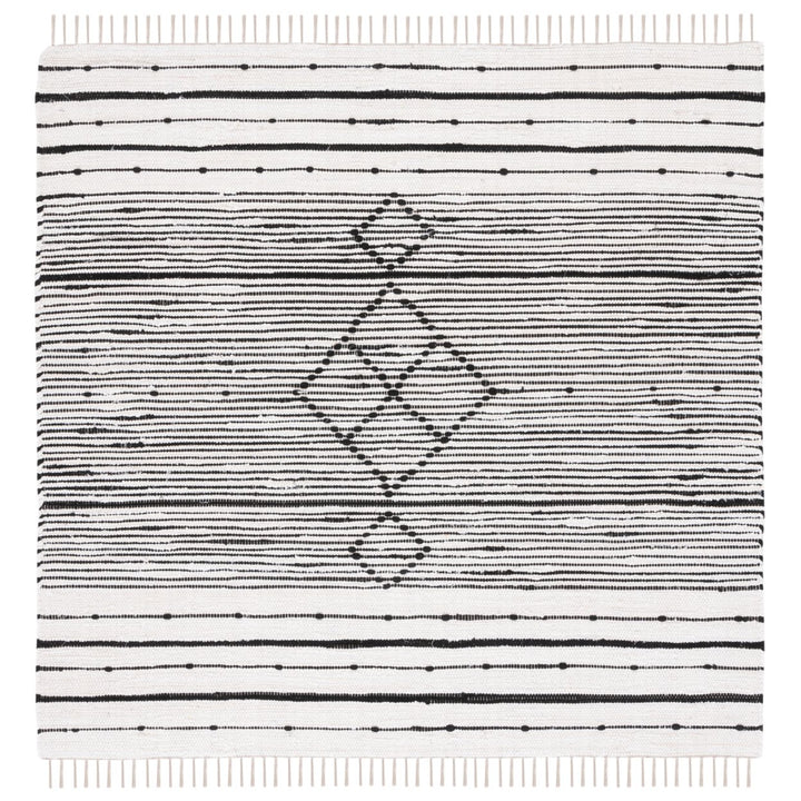 SAFAVIEH Striped Kilim STK204A Ivory / Black Rug Image 1