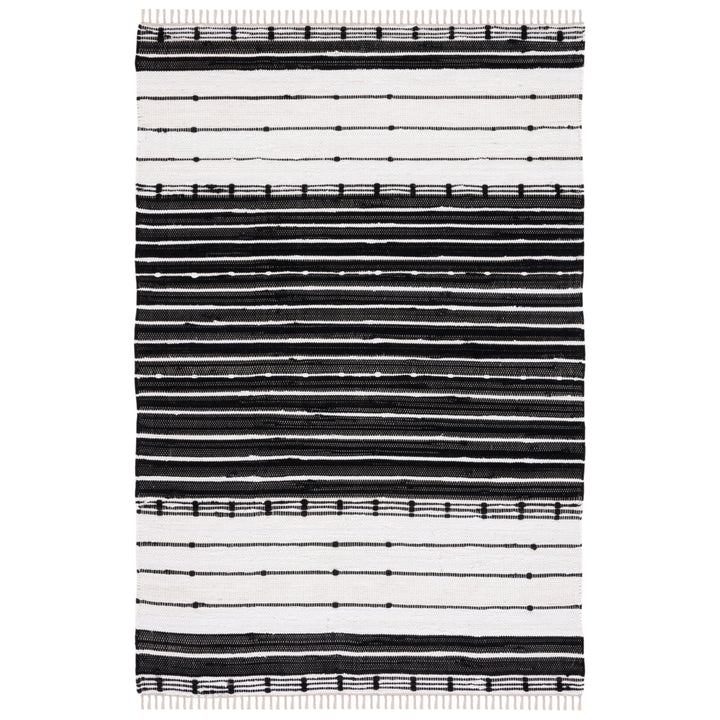 SAFAVIEH Striped Kilim STK202Z Black / Ivory Rug Image 1